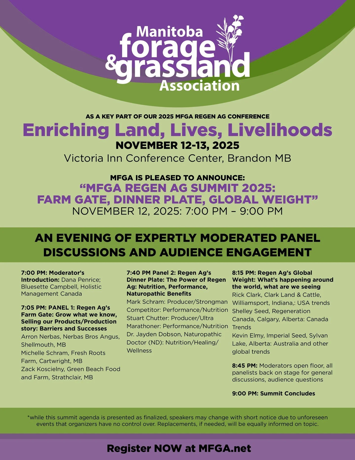 Awesome lineup and exciting sessions coming up! Sign up now: www.mfga.net