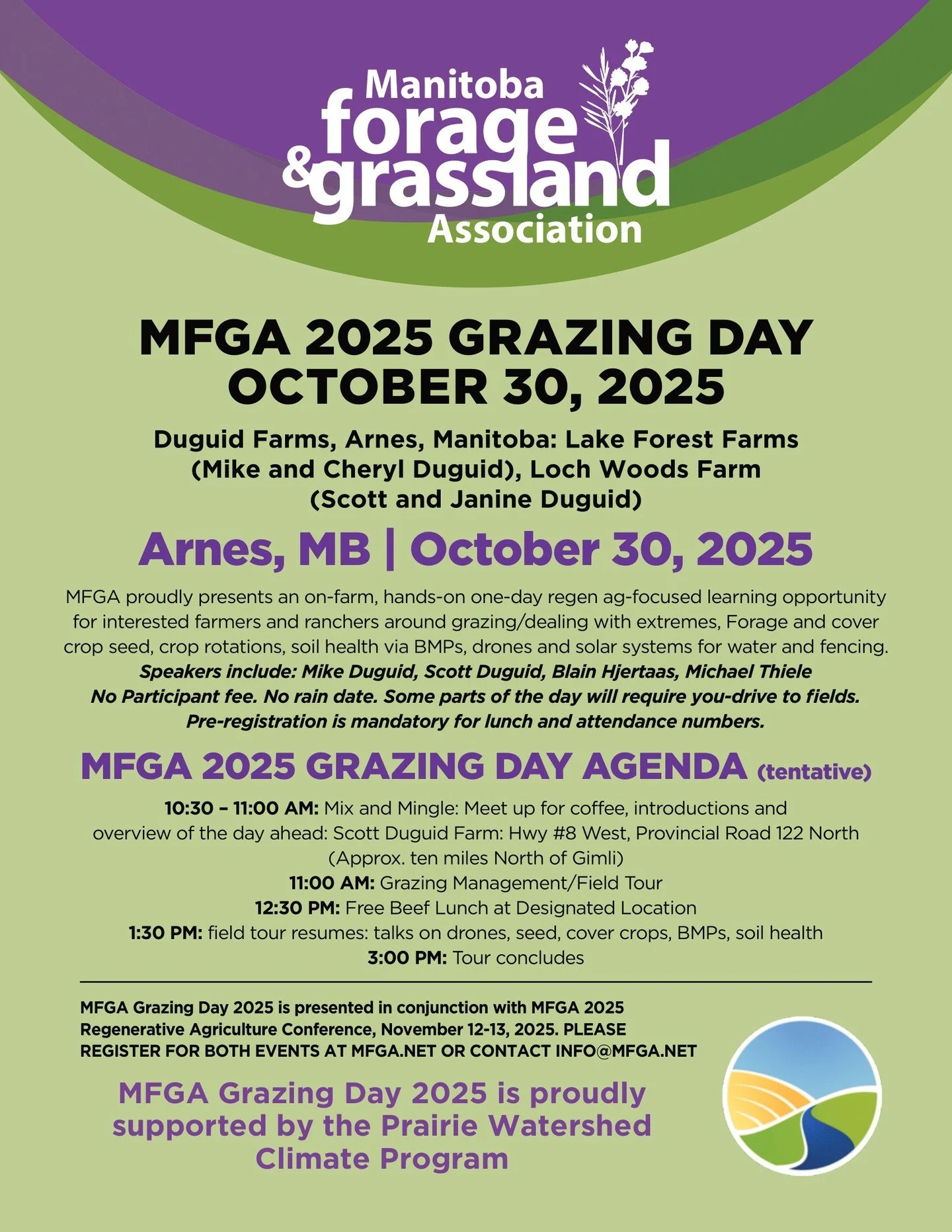 MFGA 2025 Grazing Day! sign up here: www.mfga.net