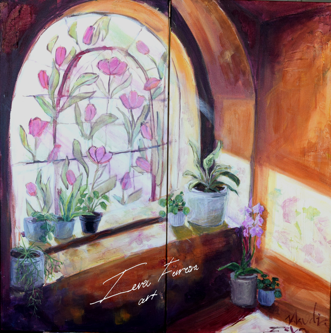 Romantic Window diptic-70x70cm