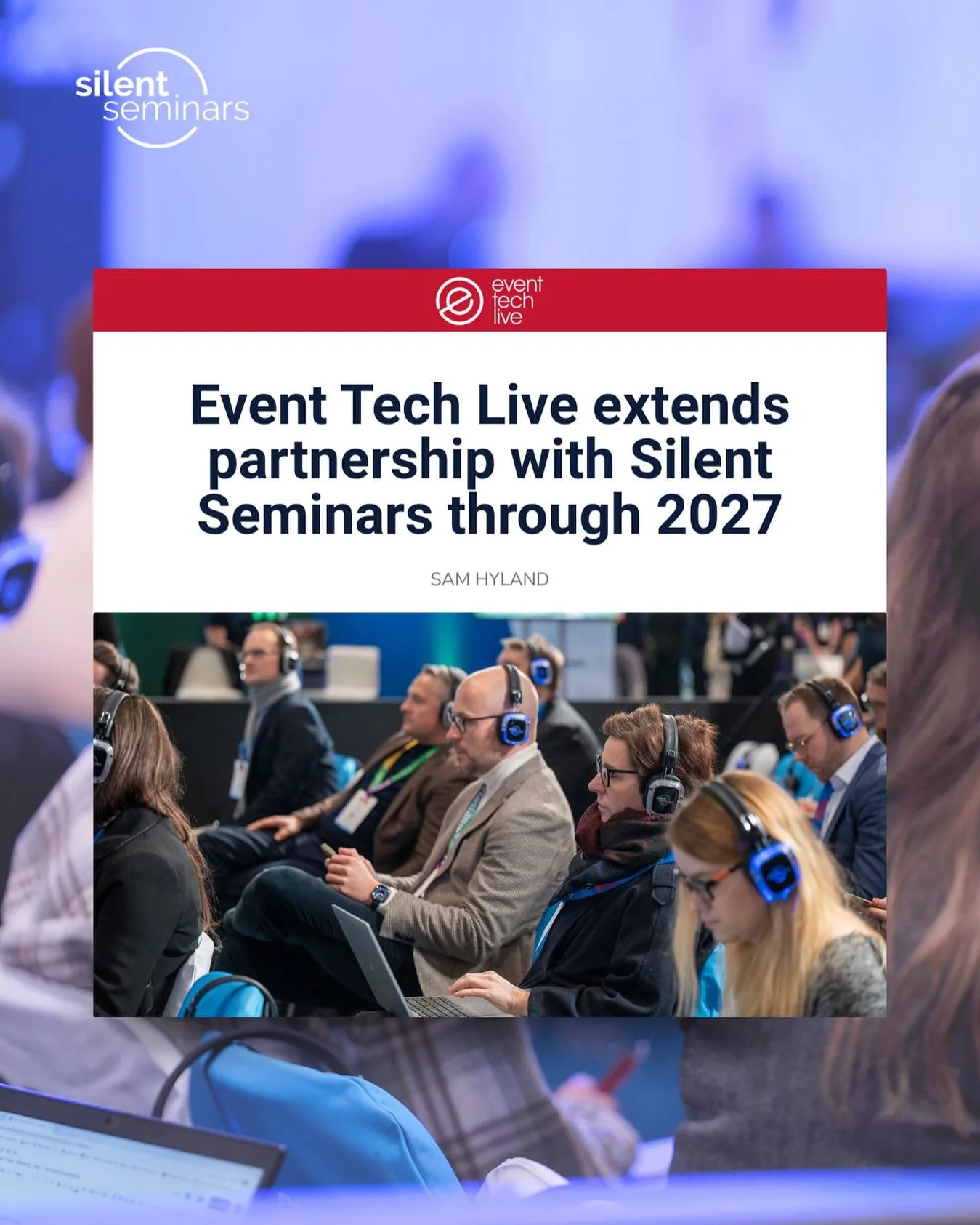 Silent Seminars x Event Tech Live

Extending our partnership through to 2027, our multi-channel wireless headsets will continue to deliver immersive audio across multiple theatres for @eventtechlive, helping create a clearer, more engaging experience