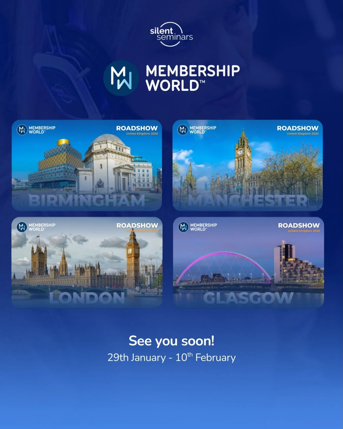 Birmingham, Manchester, London and Glasgow&hellip;

We&rsquo;ll see you in the next few weeks!

Catch our team at the @membershipworld_ roadshow throughout the remainder of January and early February where our team will be touring the UK talking abou