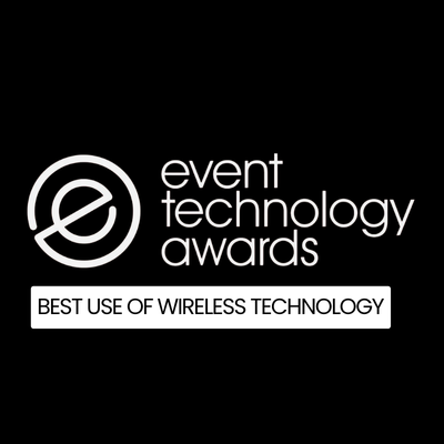 Event Technology Awards logo with the subtitle Best Use of Wireless Technology.