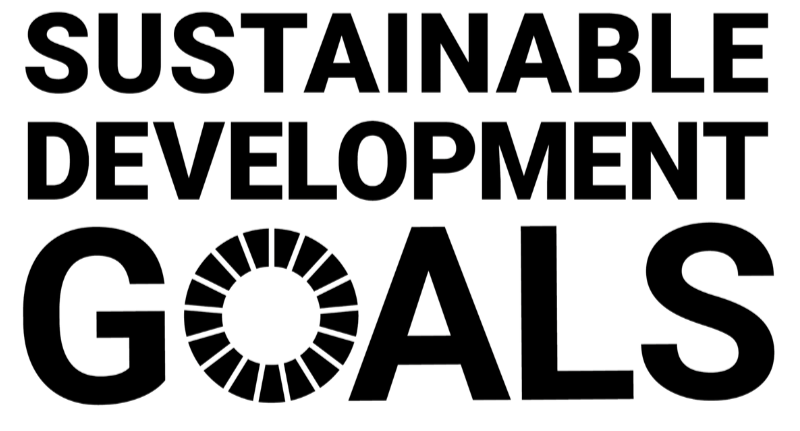 Text reading 'Sustainable Development Goals' with the 'O' in 'Goals' represented by a circle of 17 lines.