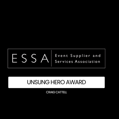 Certification or award certificate from the Event Supplier and Services Association (ESSA) for the Unsung Hero Award, presented to Craig Cattell.