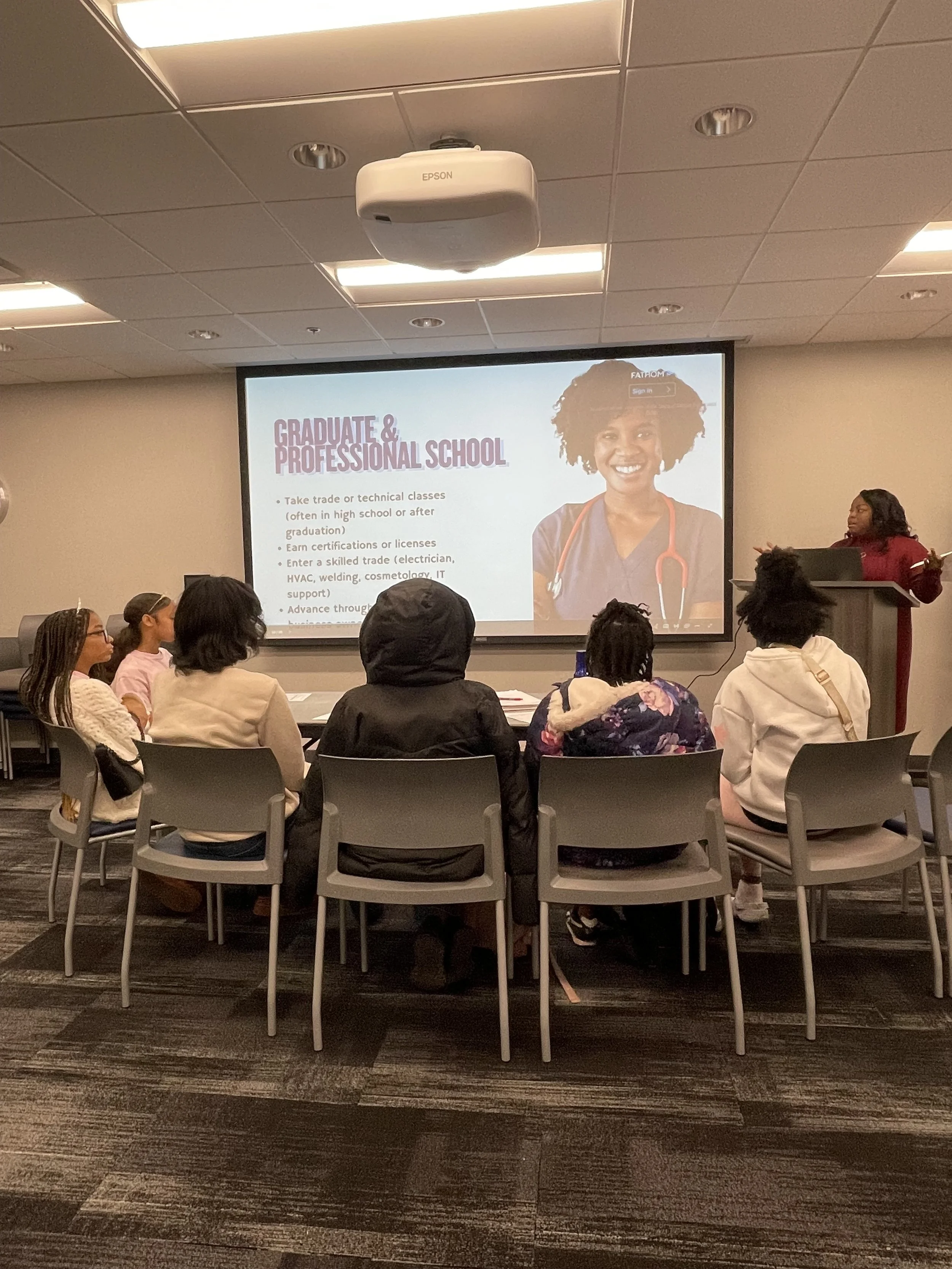 Debutantes are in Career Development Workshop hosted by TaMara LaShae