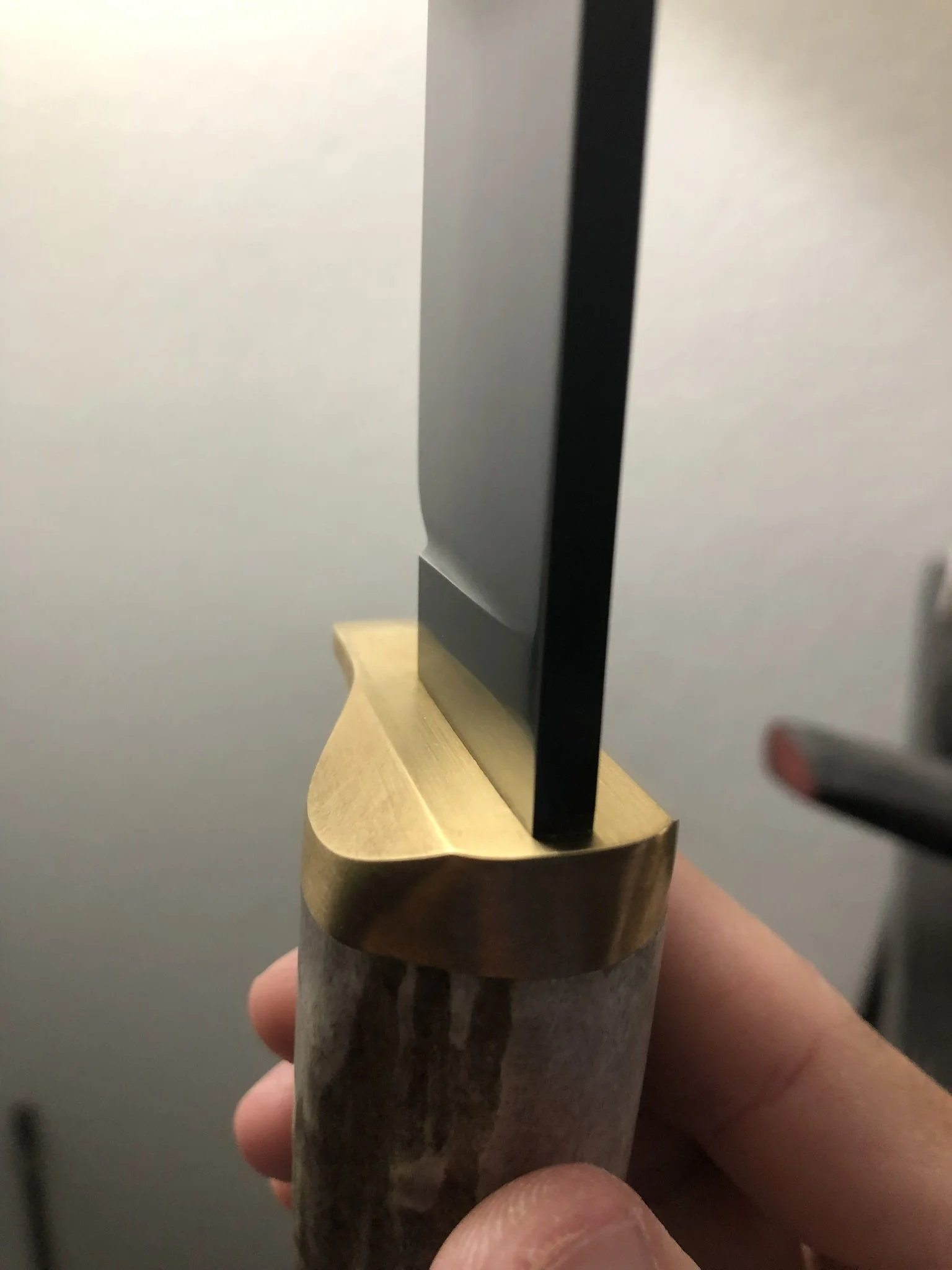 Commissioned Clip Point Bowie: Brass Guard Fit Check