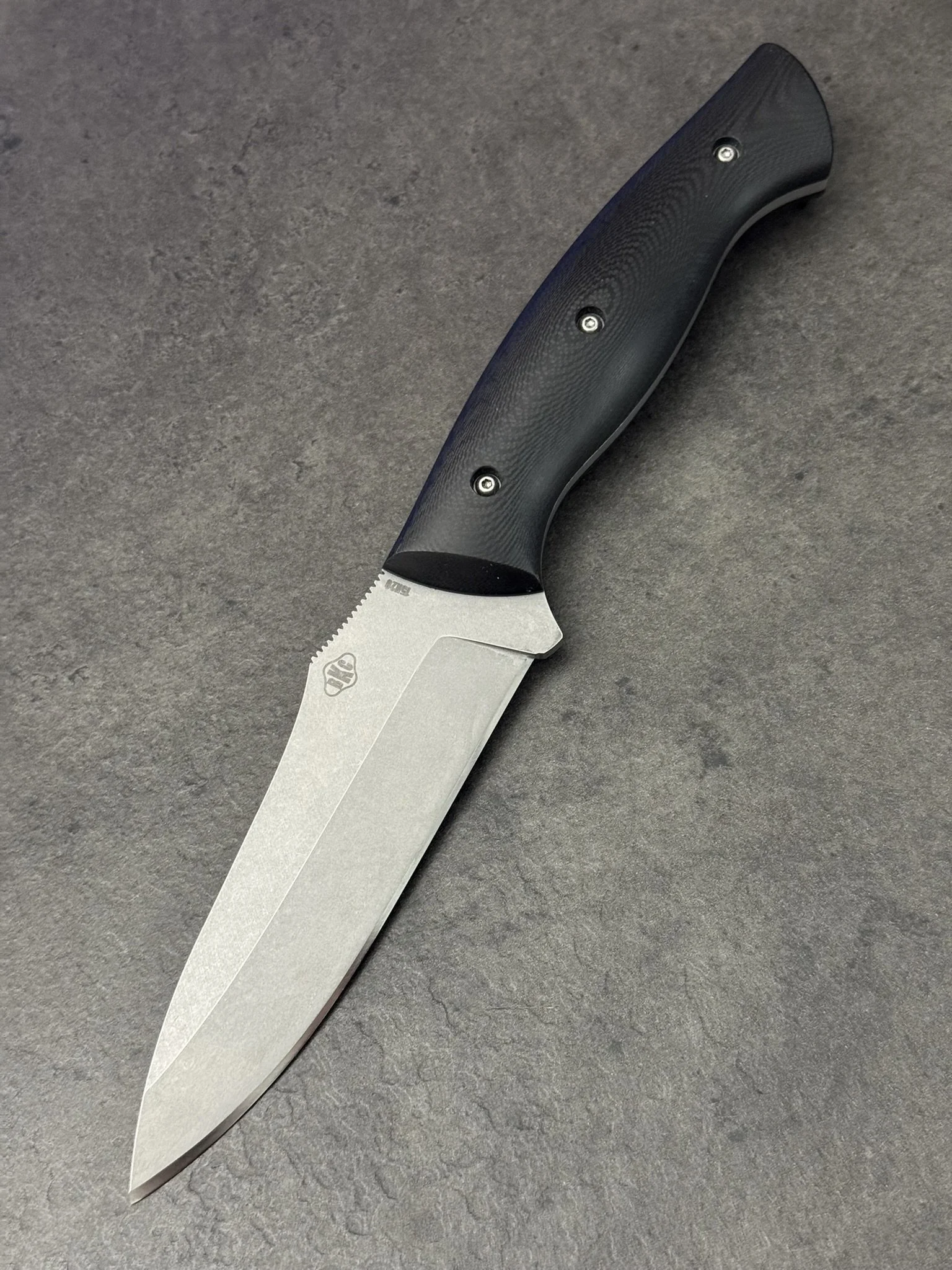 Finished ALPHA α Knife: Removable Black G10 Handle Scales