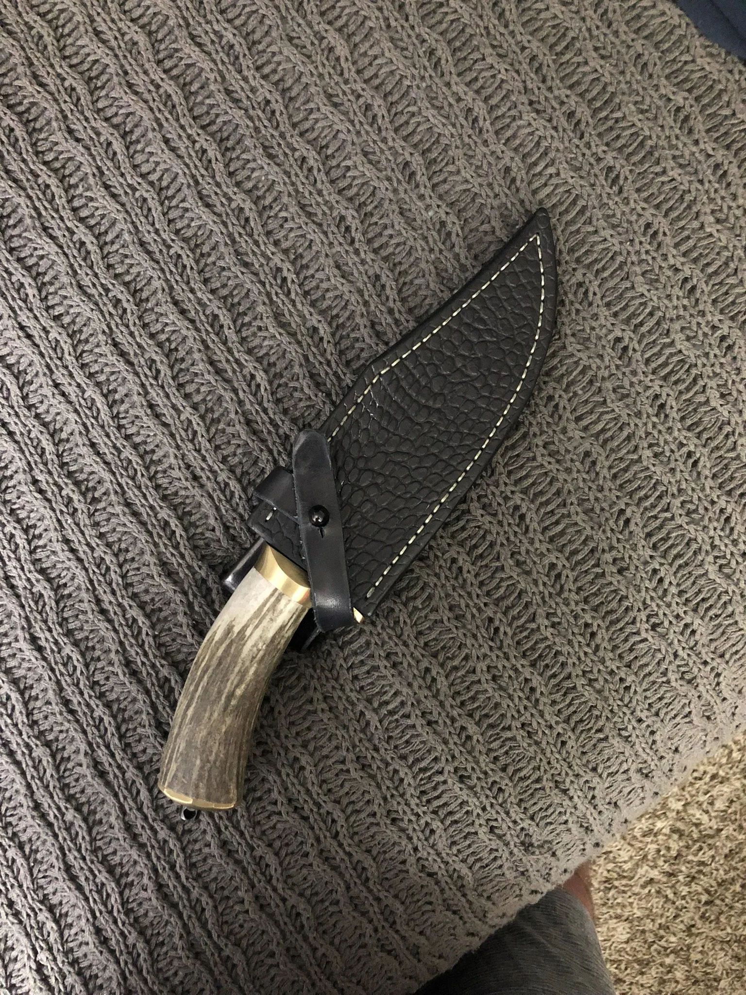 Commissioned Clip Point Bowie Inside Custom Sheath