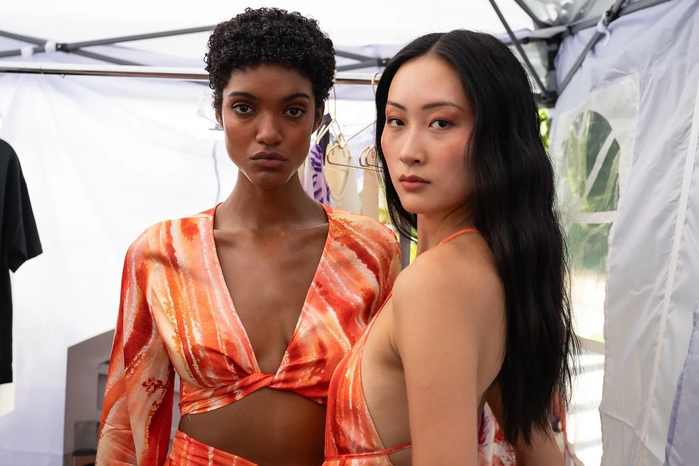 @ceciliacordoba3 and @rena.youfu serving looks backstage at @shopsigal