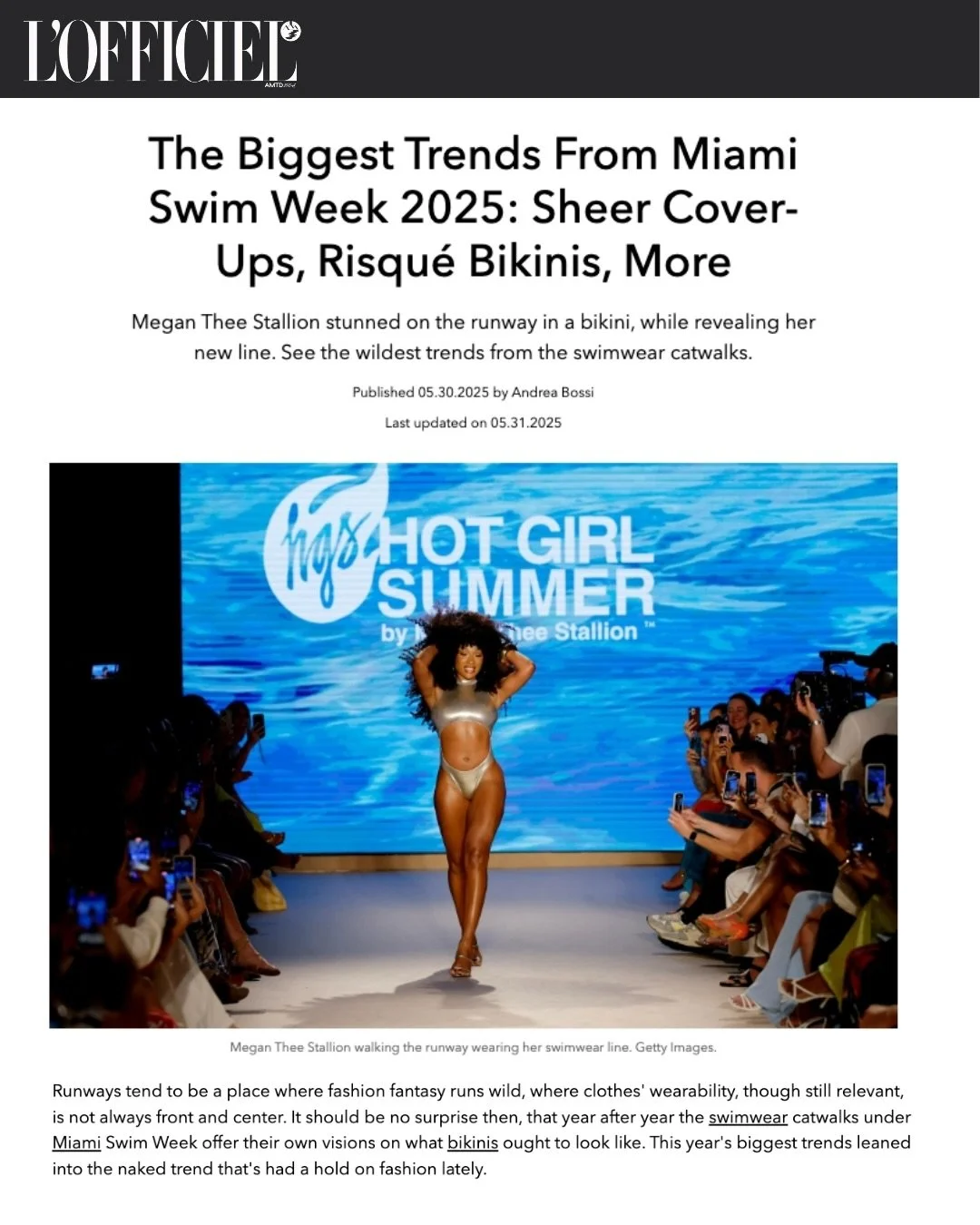 &ldquo;Everyone knows I love being near a pool or a beach, so I finally decided to turn my passion into a business and create my own swimwear brand,&rdquo; @theestallion said in a statement when her swim line first came out. @paraisomiamibeach 

🔗Li