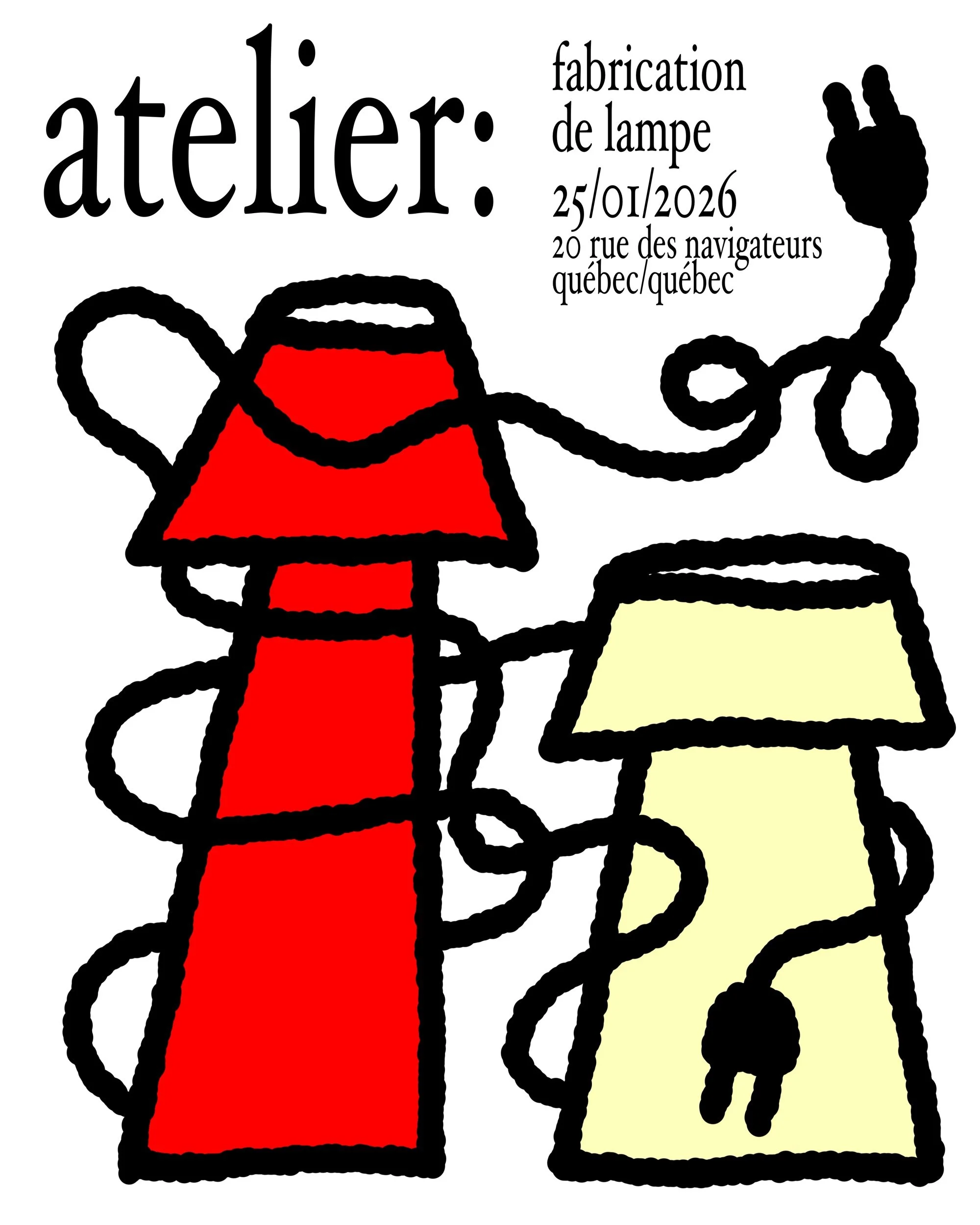 Atelier fabrication de lampe - Dimanche 25 janvier 2026 - 12:00 à 15:00