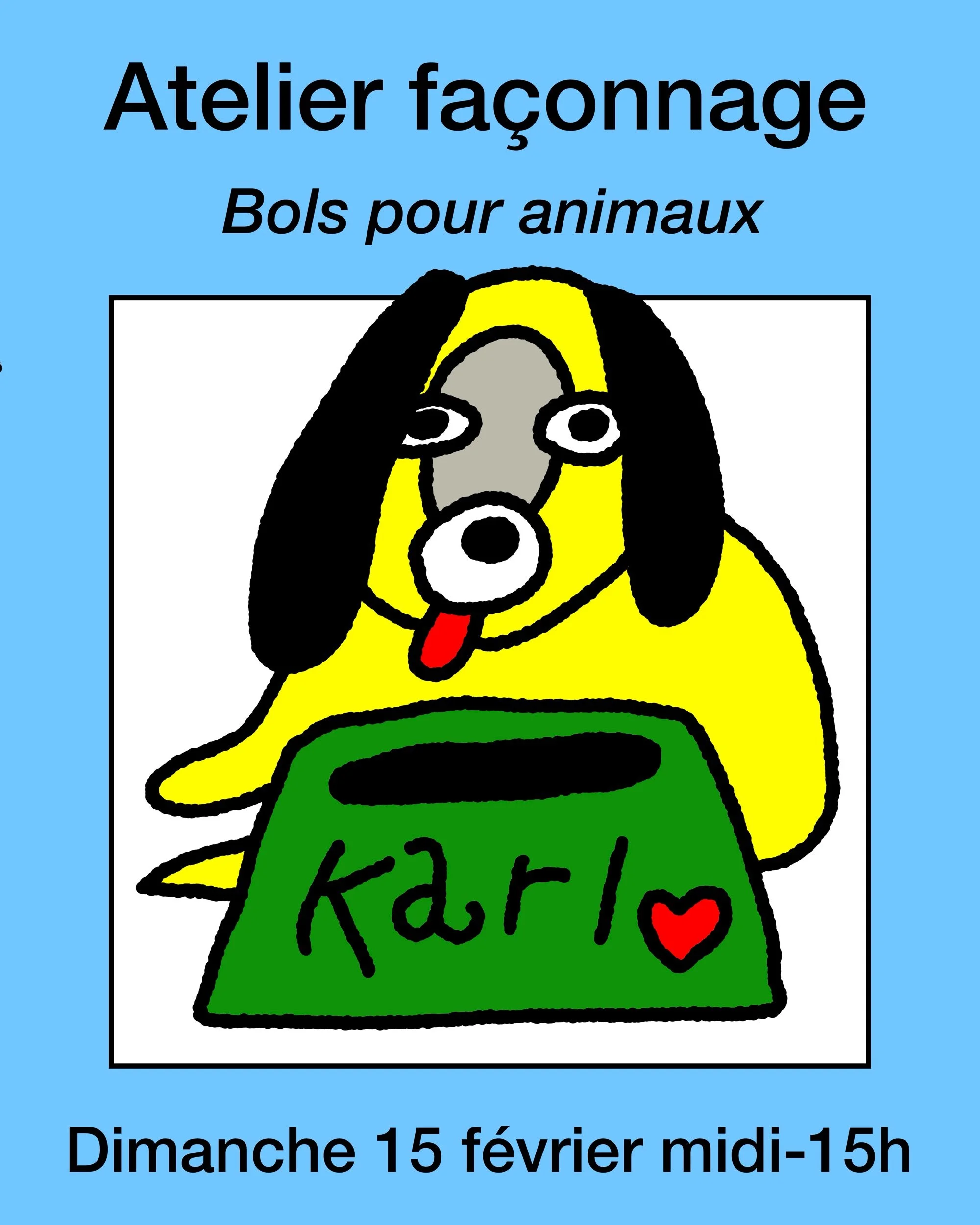 Atelier fabrication bols pour animaux - Dimanche 15 février - 12:00 à 15:00