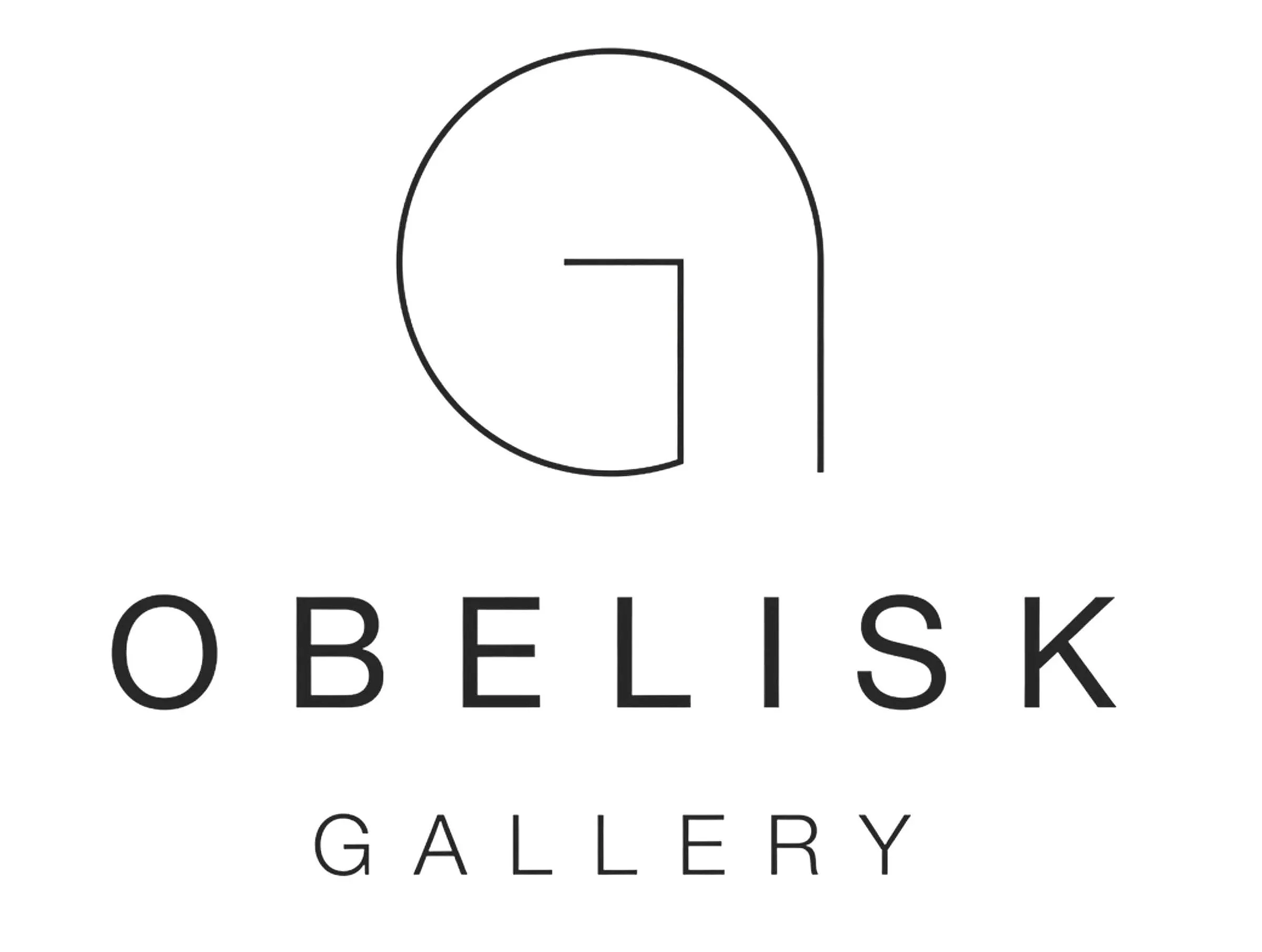 Obelisk Gallery logo with the word 'OBELISK' in large black letters and the word 'GALLERY' underneath, in a simple black font, on a white background.