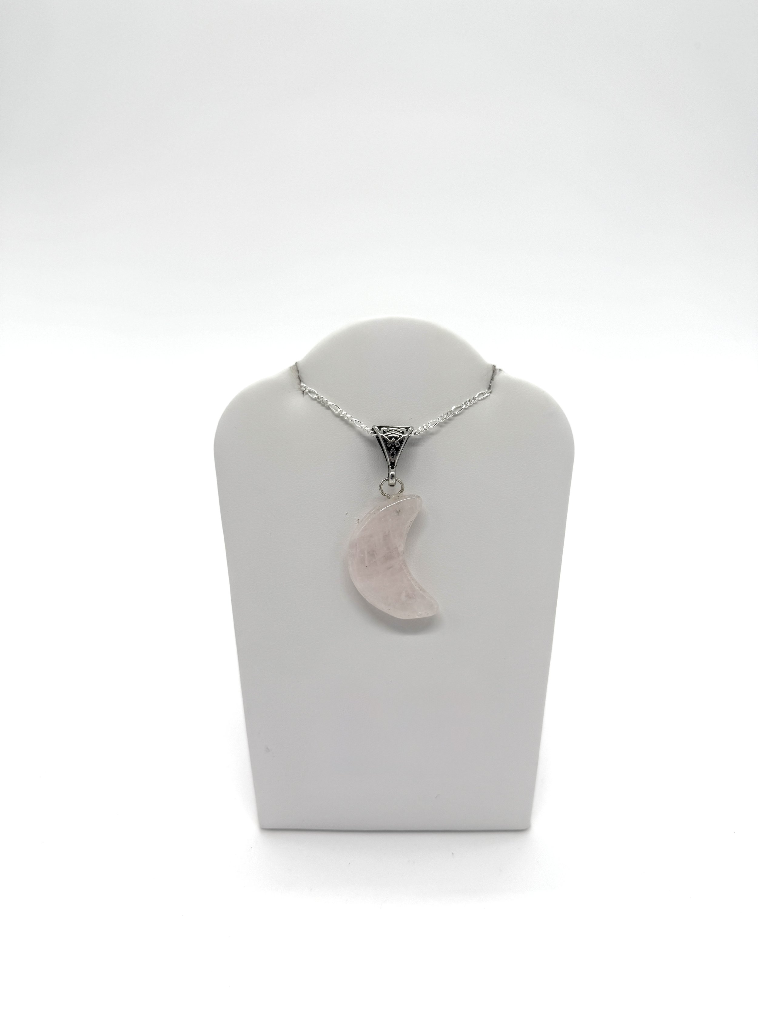 Rose Quartz Moon Pendant