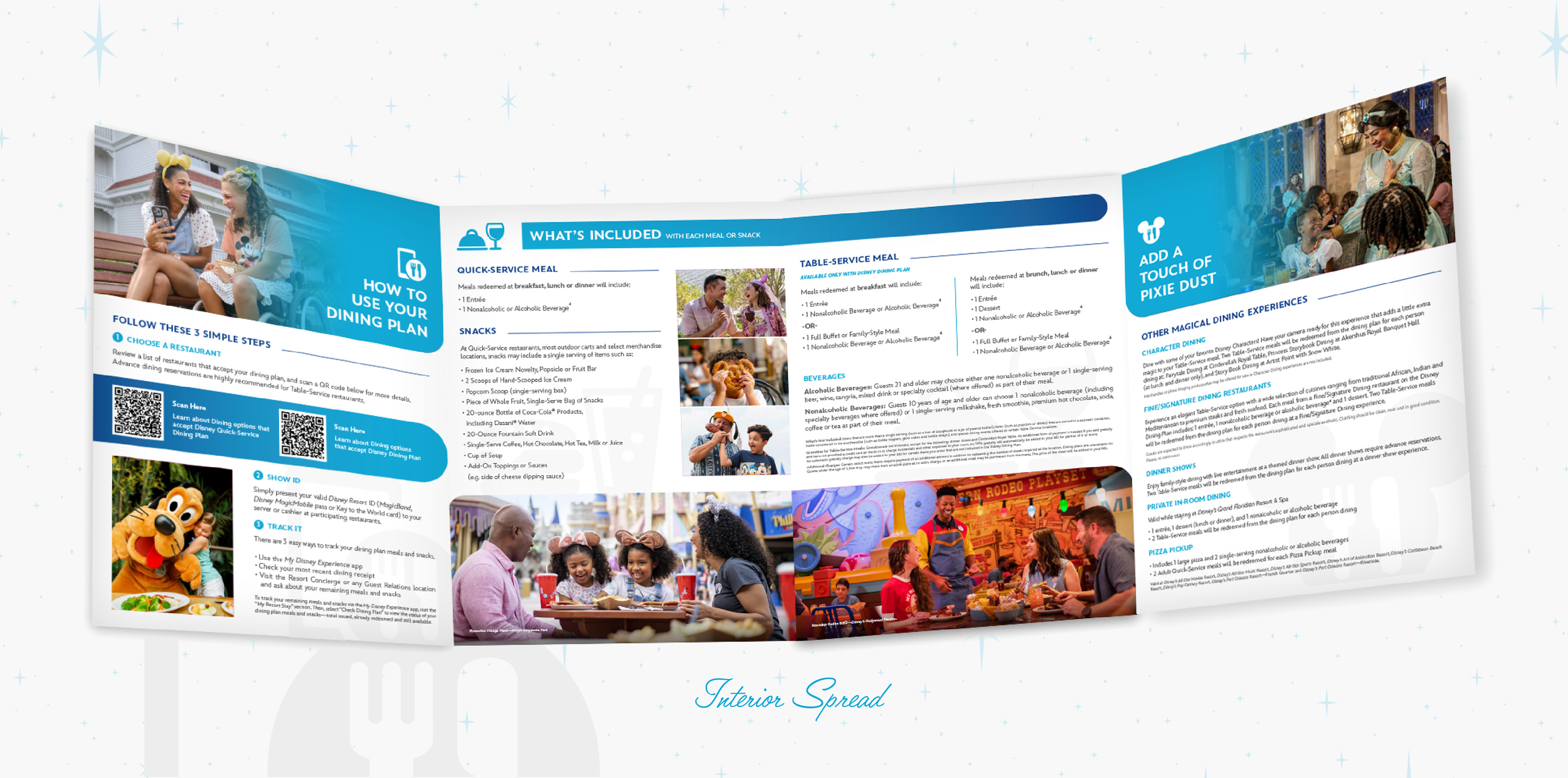  This brochure included a soft touch material, UV spot gloss on images, as well as icons. It has a high end feel that would fit well along side other printed material on property. 