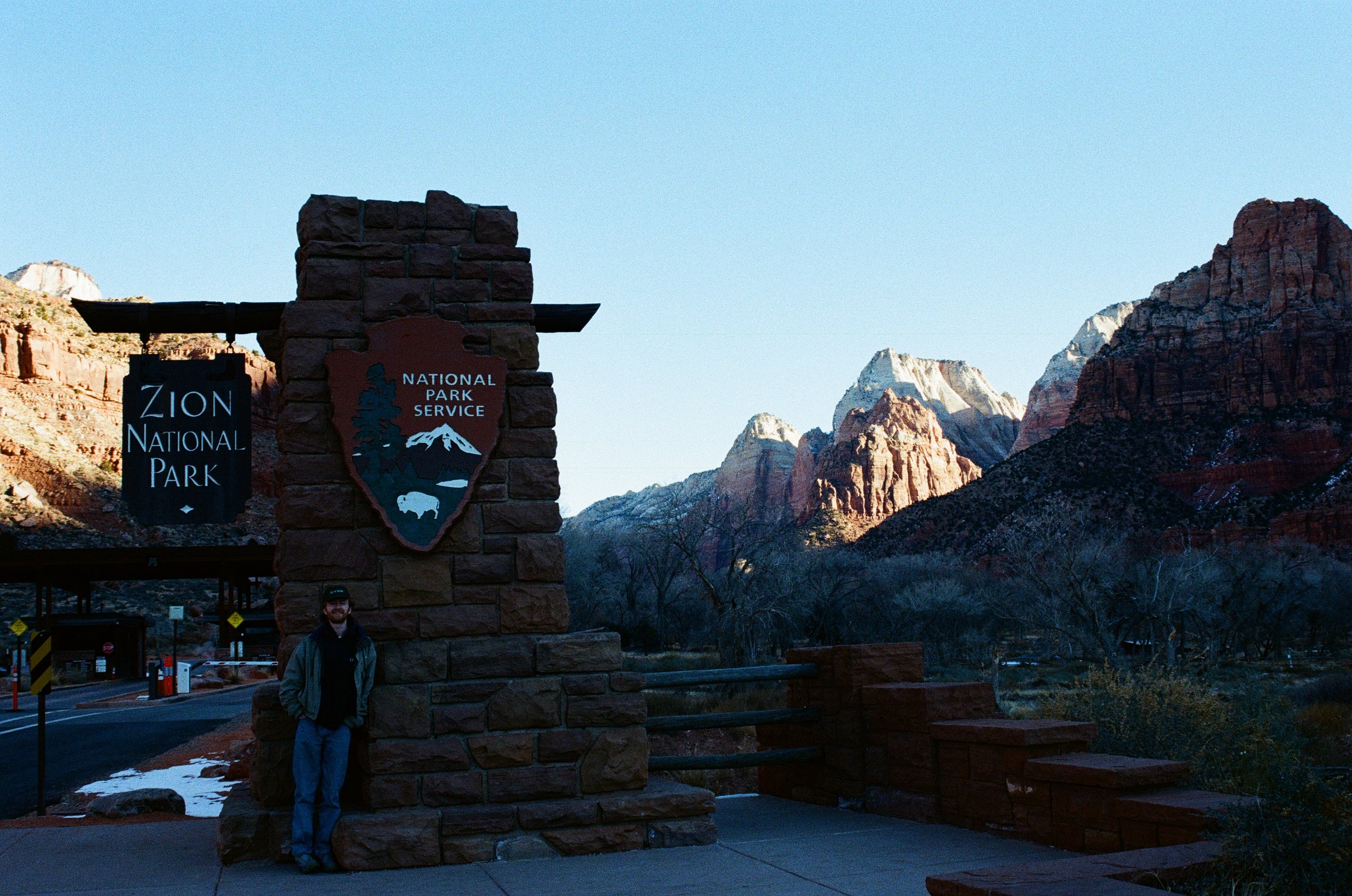 entering zion national park