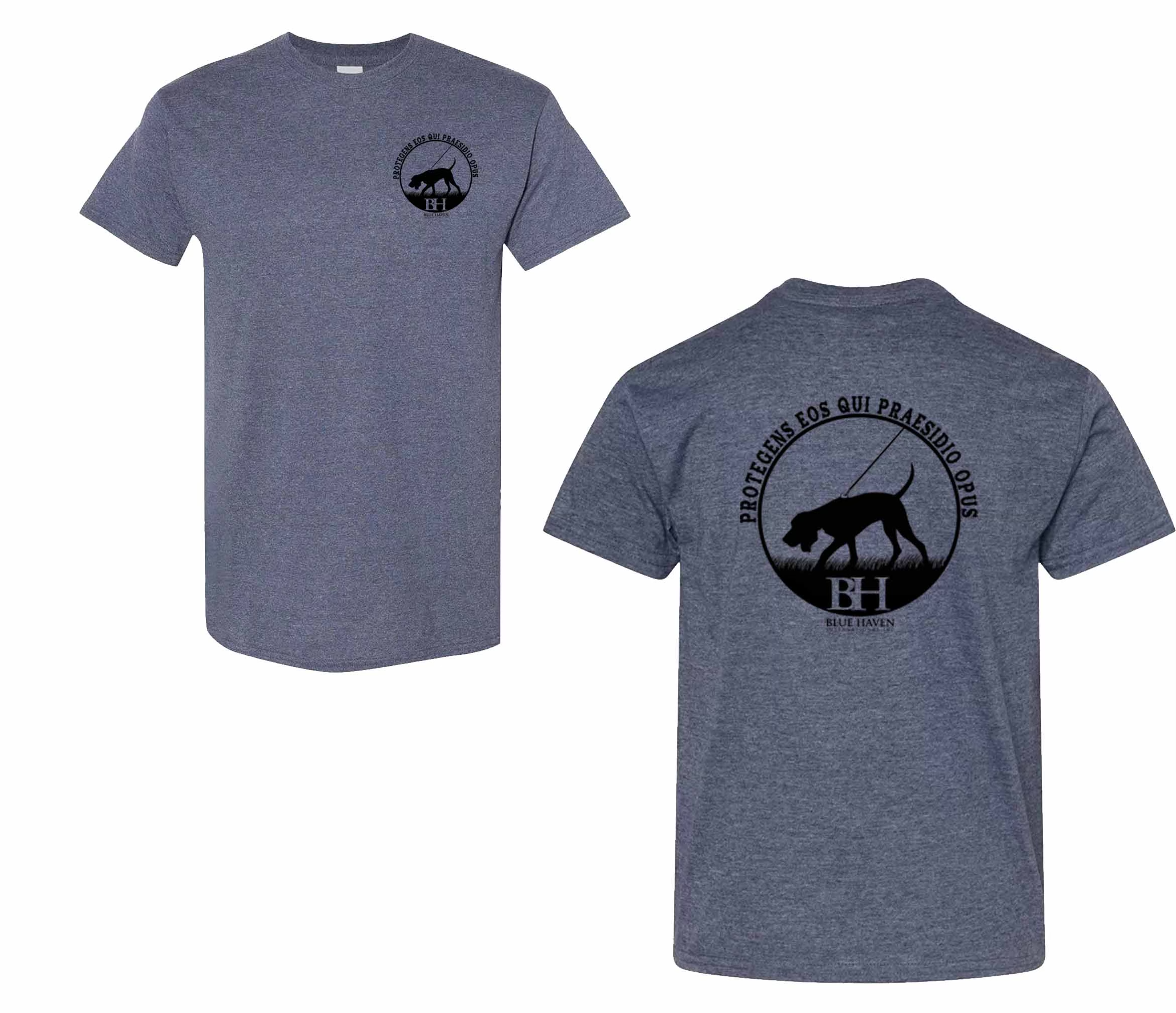 Show your support with the Protegens Blue Haven K9 T-Shirt! This heather grey tee features a sleek K9 design on the front and a bold back graphic with the phrase "Protegens Eos Qui Praesidio Opus"—Latin for "Protecting Those Who Need Protection."

De