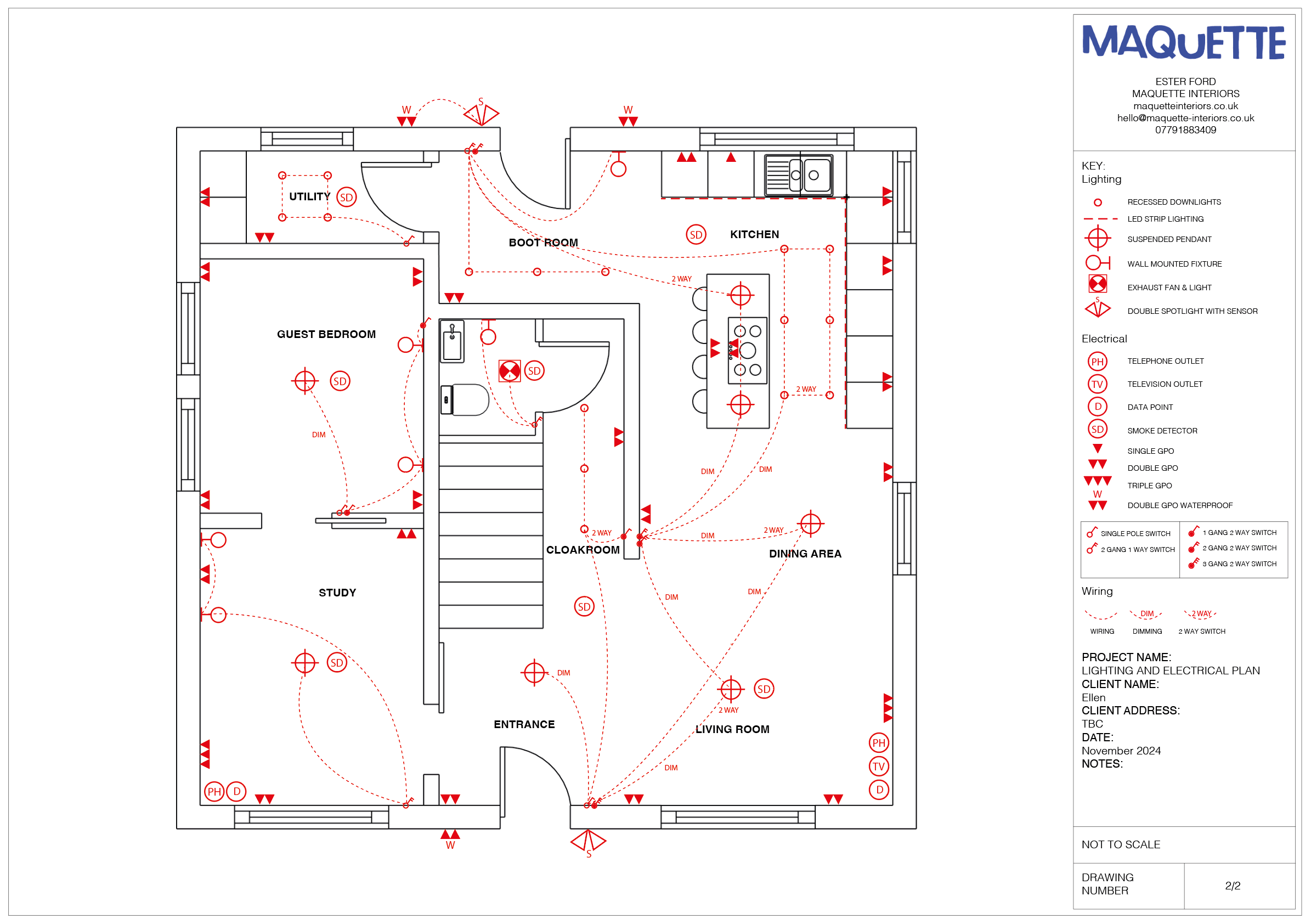 lighting scheme plan maquette interiors