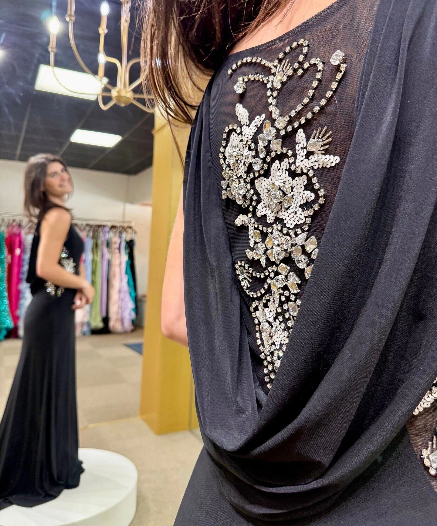 Look at the detail on this dress! We are in love! This one is on the rack and waiting for you. Come shop with us today! ✨

#NewArrivals #ShopLocal #StunningCustomers #LooksForYou