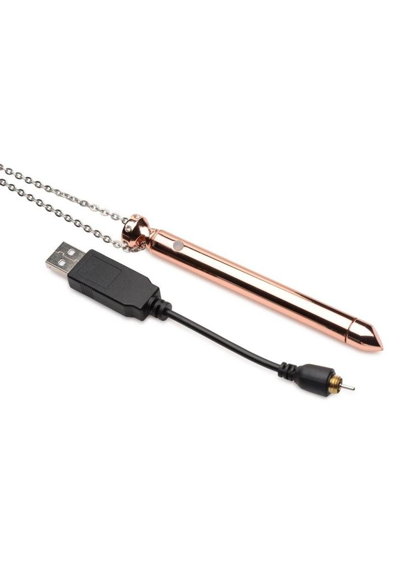 Charmed Rechargeable Stainless Steel 7X Vibrating Necklace - Rose Gold 4.png