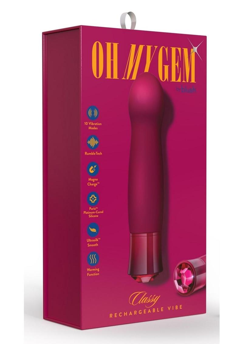 Oh My Gem Classy Rechargeable Silicone Vibrator - Garnet Red 1.png