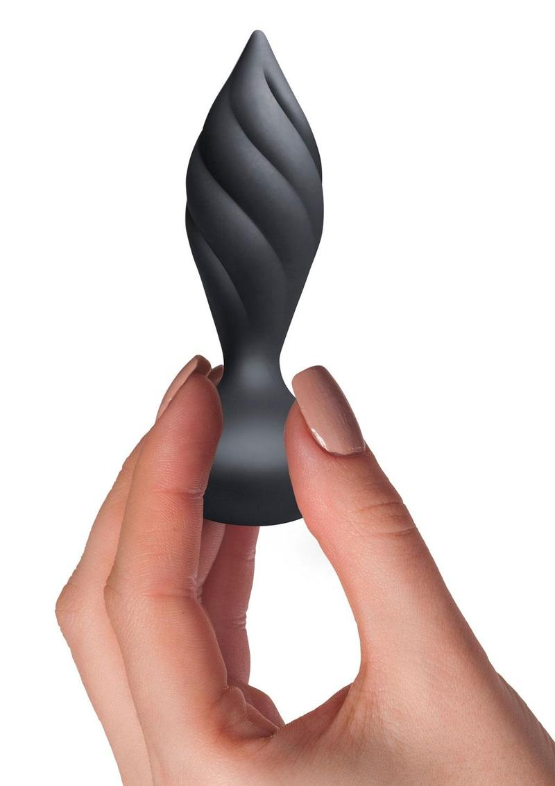 Desire Rechargeable Silicone Anal Plug with Remote Control black+rose gold 4.png