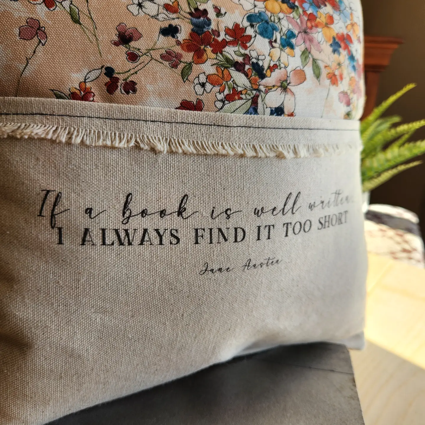 Well Written Book, Austen, Reading Pillow, Floral Print 3.png