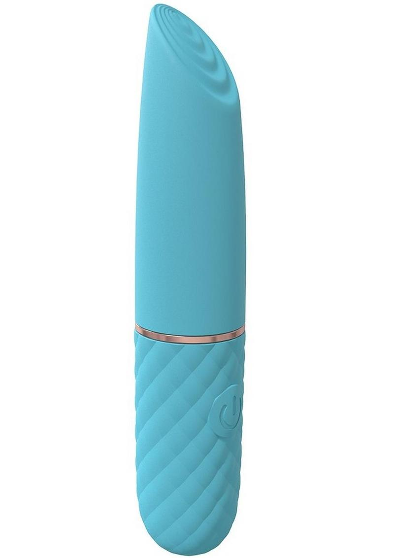 Beso Mini Lipstick Silicone Rechargeable Vibrator - Blue