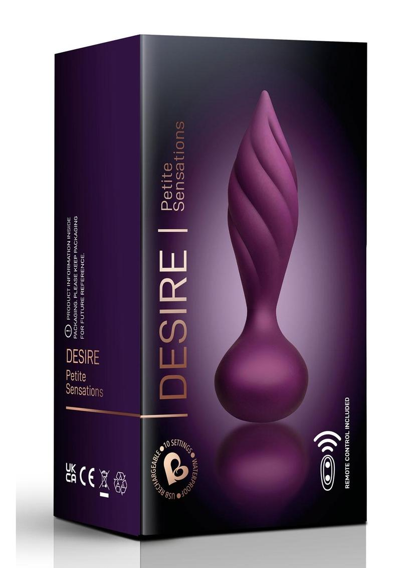 Desire Rechargeable Silicone Anal Plug with Remote Control purple+rose gold 1.png