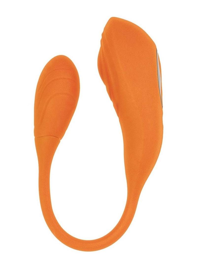 Blaze Triumph Rechargeable Silicone Dual Vibrator - Orange 2.png