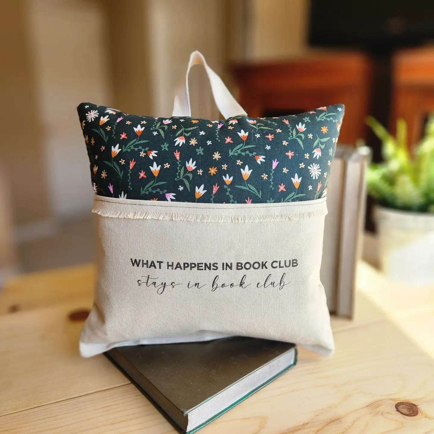 What Happens At Book Club..., Reading Pillow, Tiny Flowers 4.png