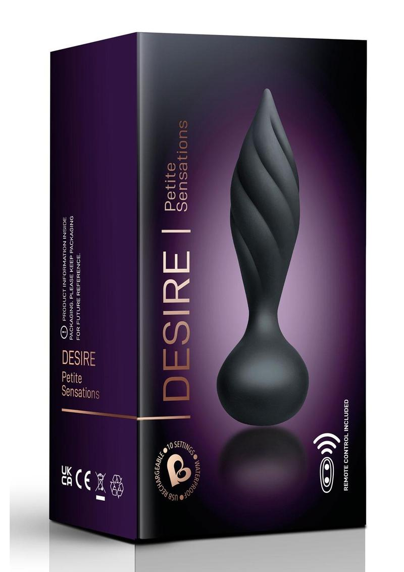 Desire Rechargeable Silicone Anal Plug with Remote Control black+rose gold 1.png