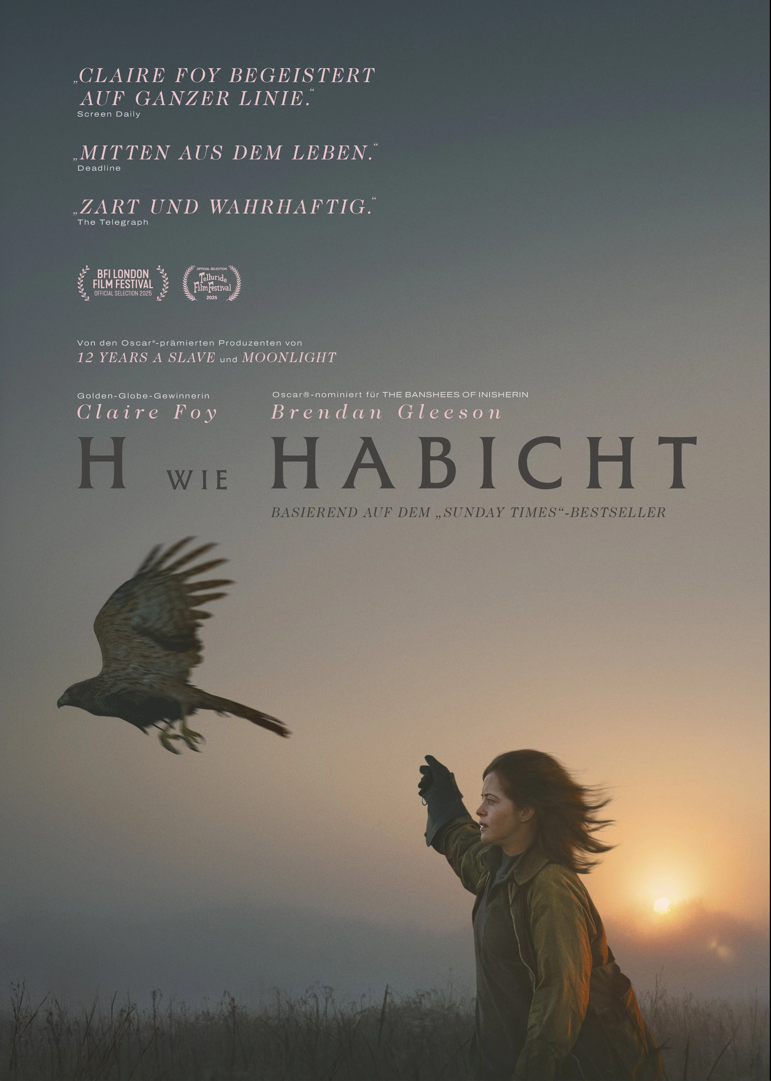 "H wie Habicht" Filmposter Philippa Lowthorpe, Claire Foy