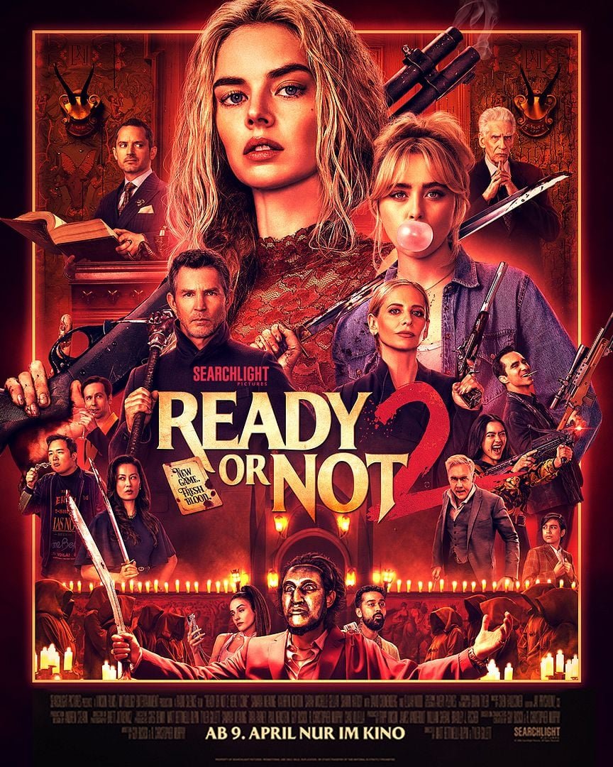 Filmposter "Ready or Not 2" Matt Bettinelli-Olpin, Tyler Gillett, Samara Weaving, Kathryn Newton, Elijah Wood