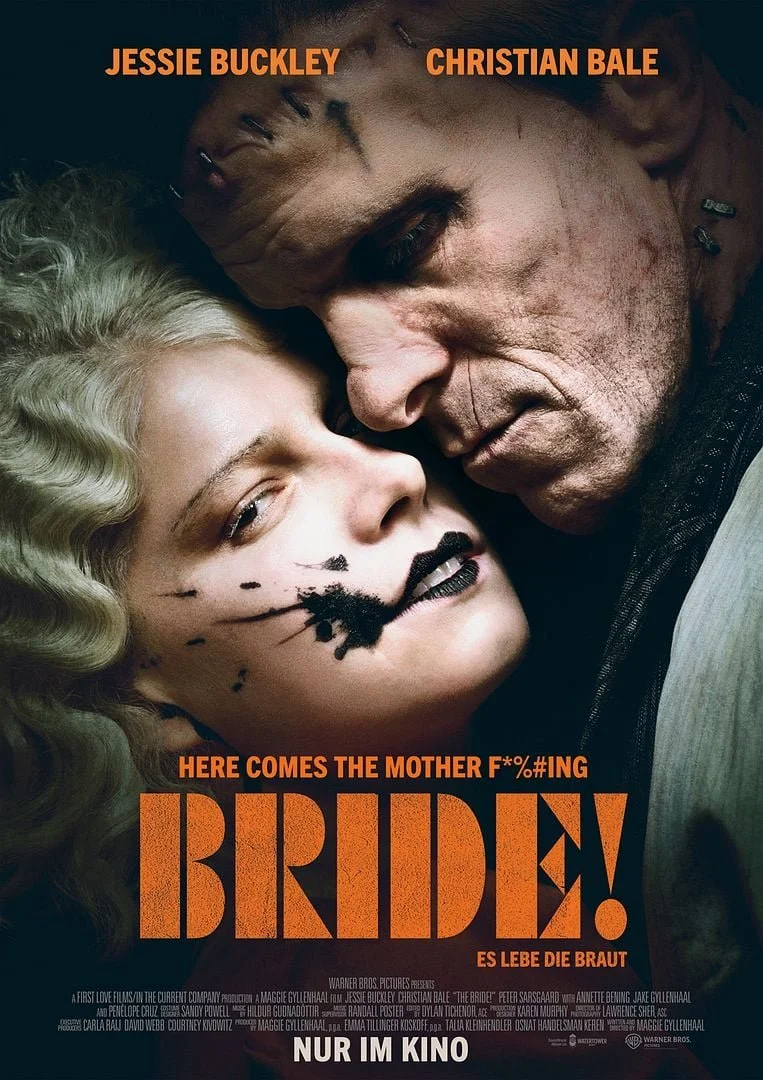 Filmposter "The Bride!" Maggie Gyllenhaal, Jessie Buckley, Christian Bale