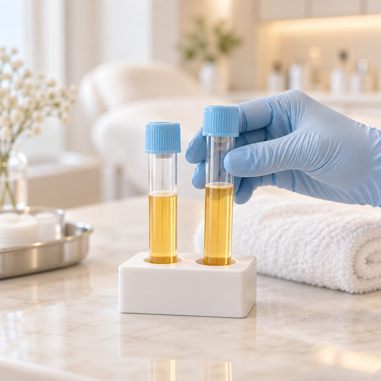 Illustration of PRP tubes containing golden plasma