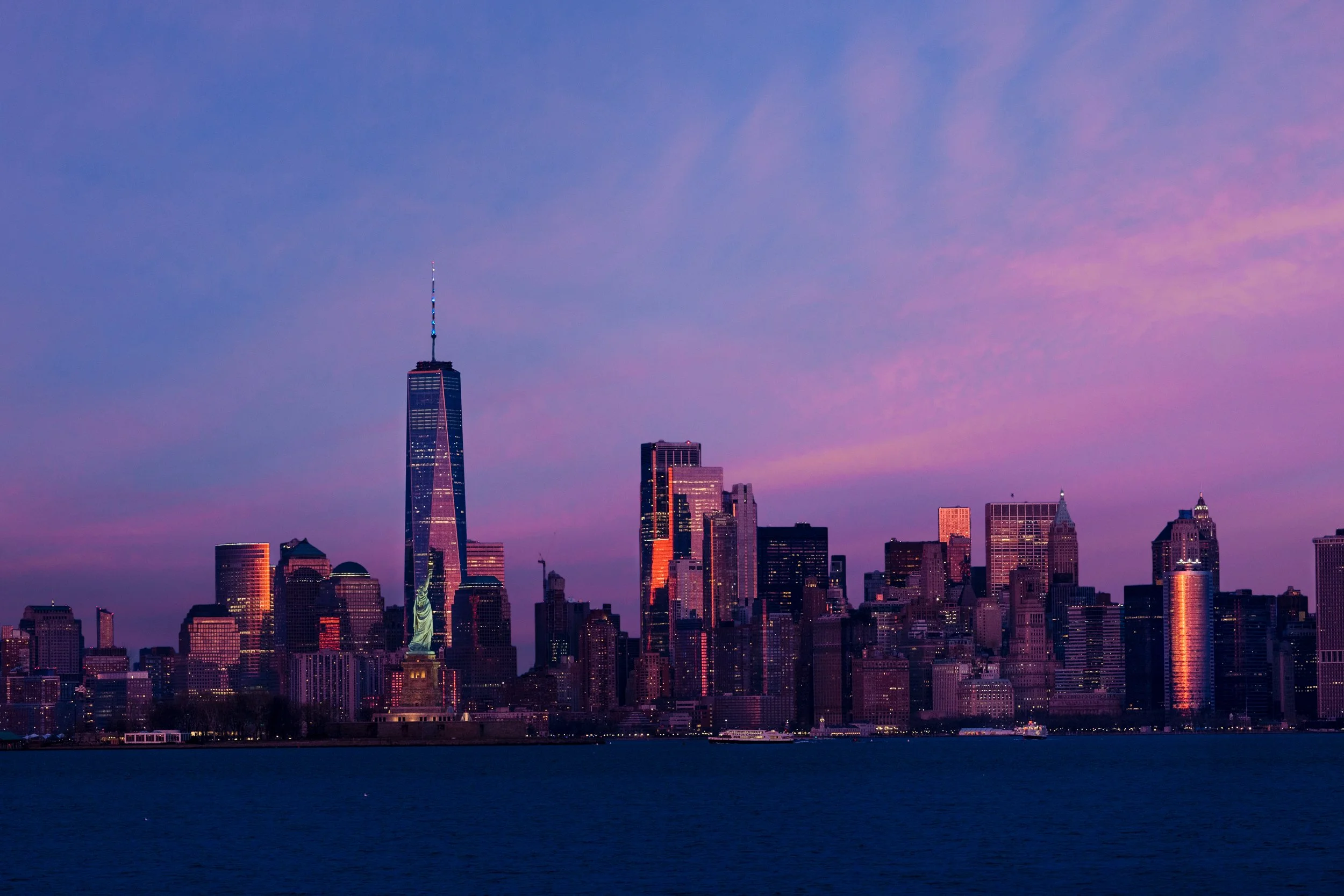 Image of Manhattan New York at sunset