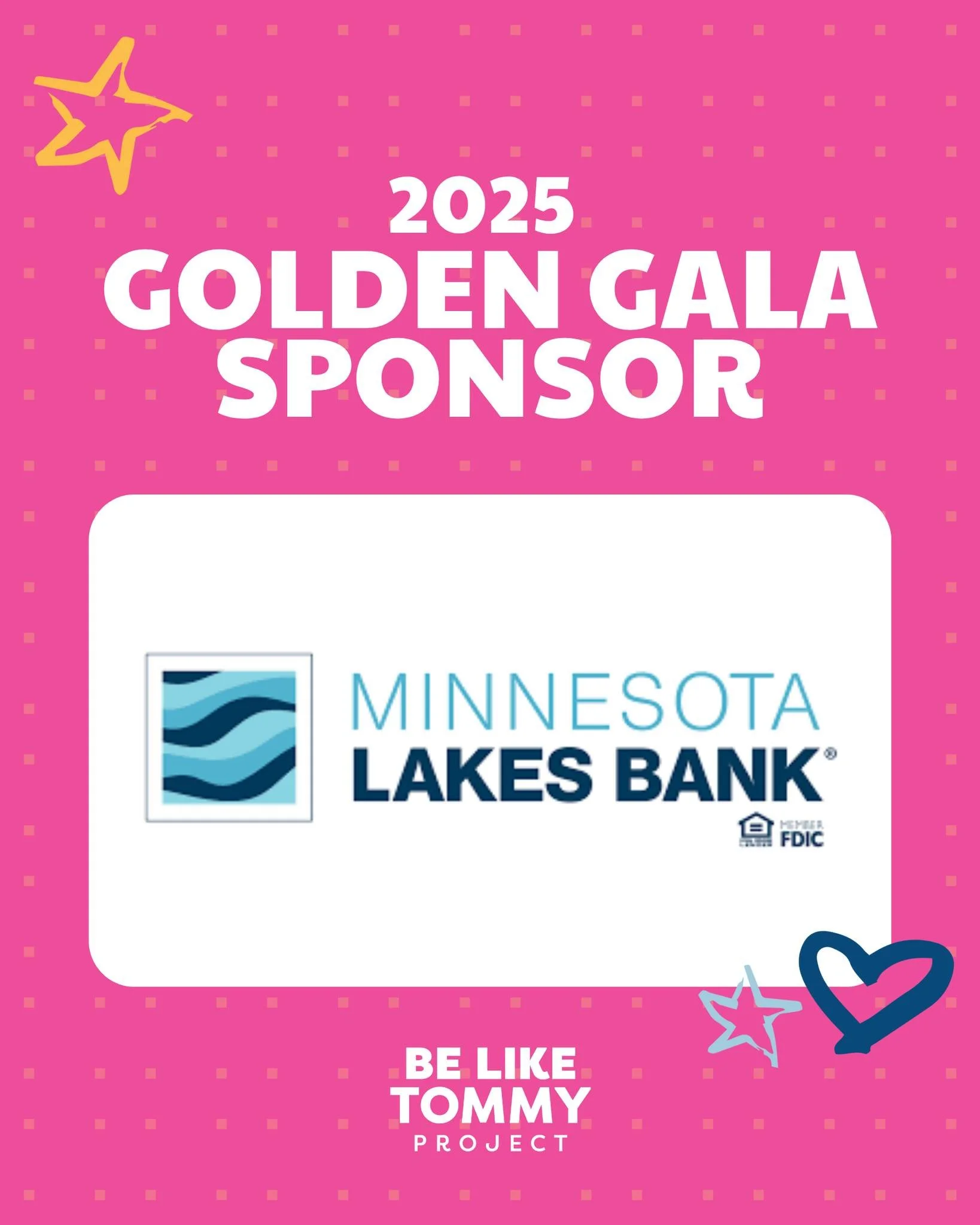 Thank you to @minnesotalakesbank for your Friendship Sponsorship of the Golden Gala. Your partnership helps us continue building belonging and joy for youth in our community.

🎟️ Get your tickets at beliketommy.org #BeLikeTommy