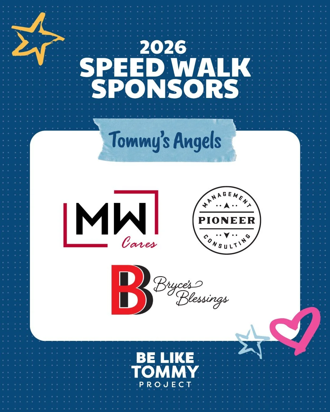 A huge thank you to our Tommy&rsquo;s Angels Sponsors 💙

These incredible partners have gone above and beyond to help make Tommy&rsquo;s Olympic Speed Walk possible and to support the mission of the BeLikeTommy Project.

Sponsors: @pioneermgmtconsul