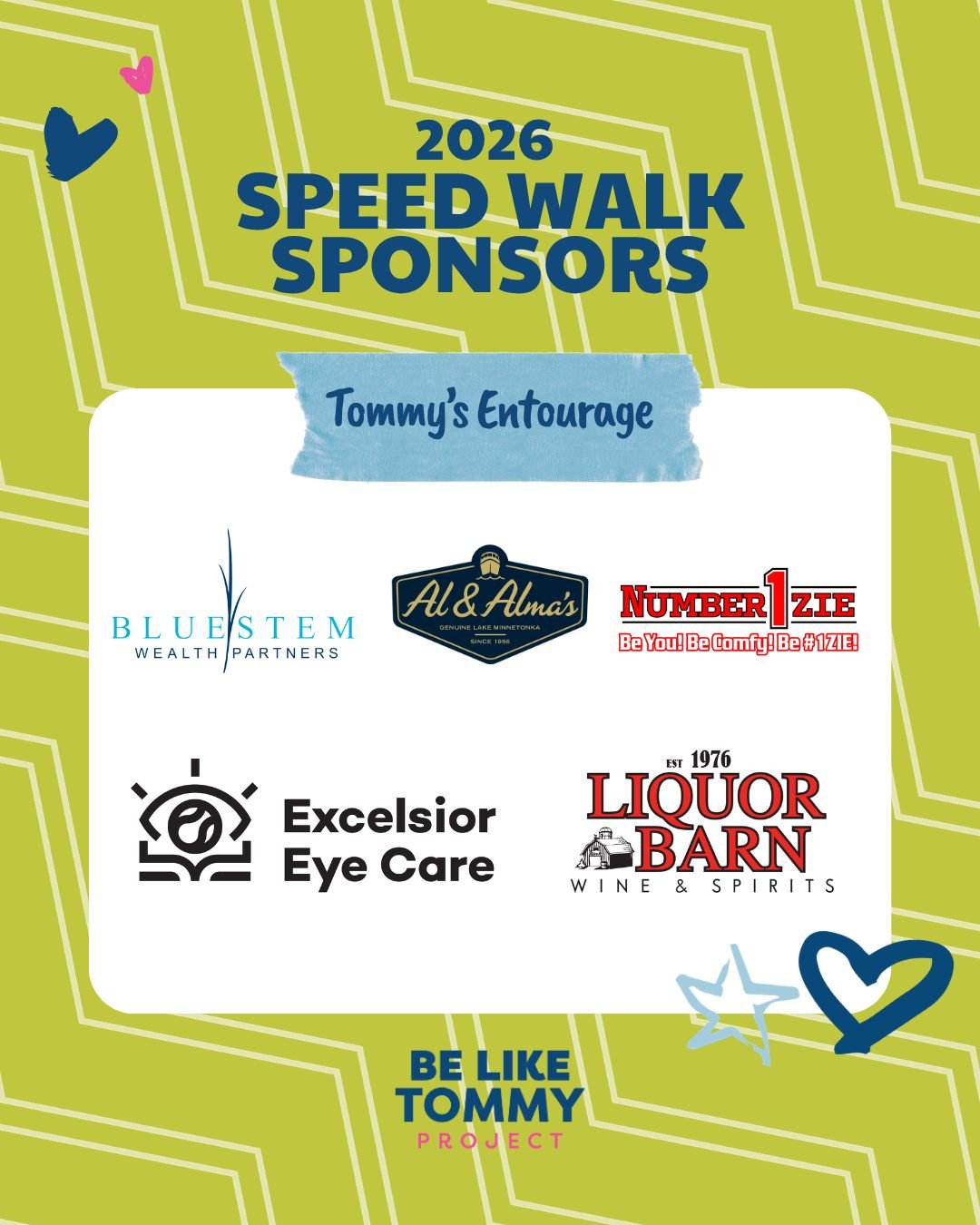 Our Tommy&rsquo;s Entourage Sponsors don&rsquo;t just support an event&hellip; they help create moments of joy that kids and families will never forget 

Because of your generosity, Tommy&rsquo;s Olympic Speed Walk continues to be a place where laugh