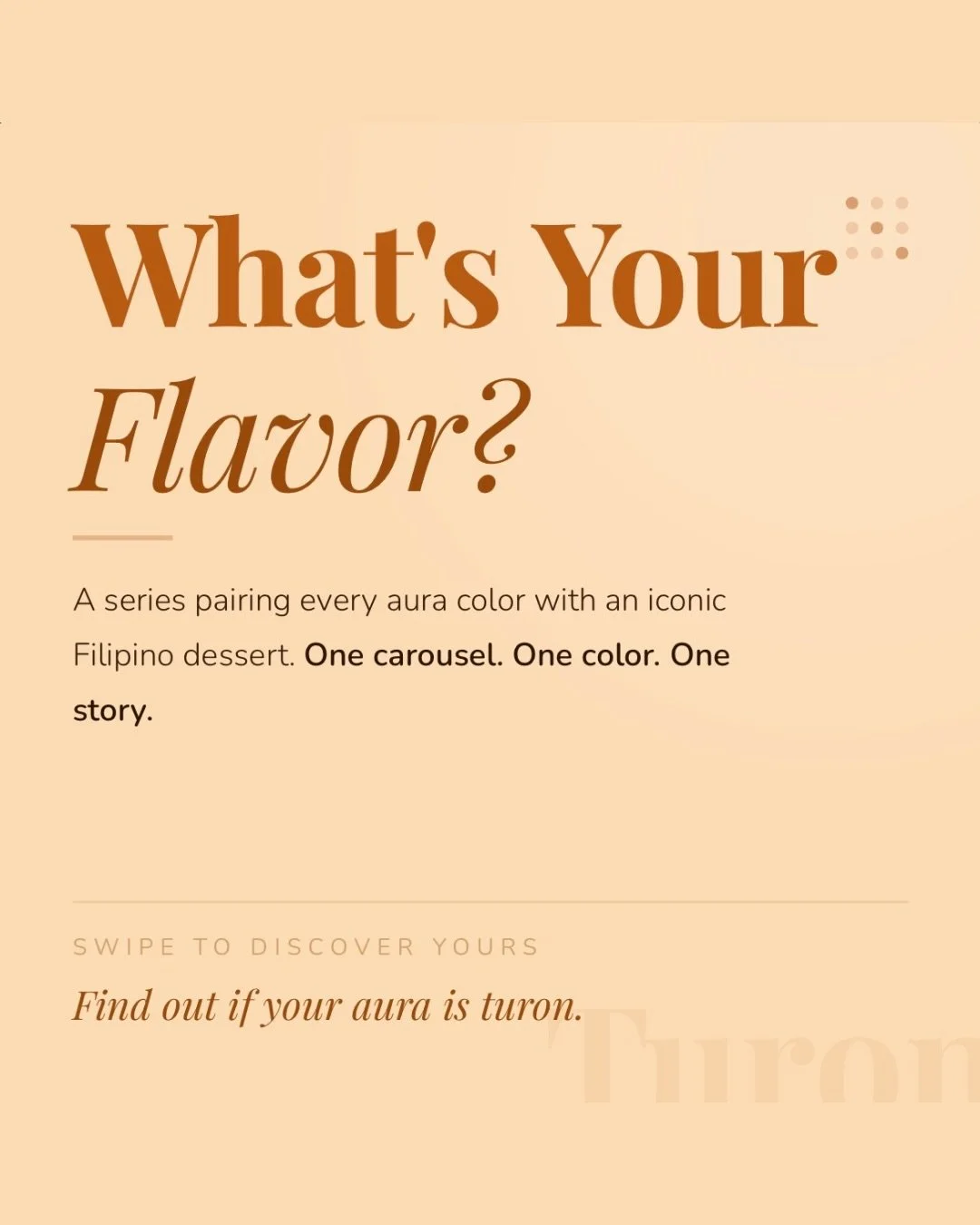Swipe if you&rsquo;re the kind of person who lives life to the fullest.

Week 1, Post 2 of What&rsquo;s Your Flavor?
This is for the creative ones. The adventurous ones. The ones who show up and make ordinary days feel like merienda.

Your aura might