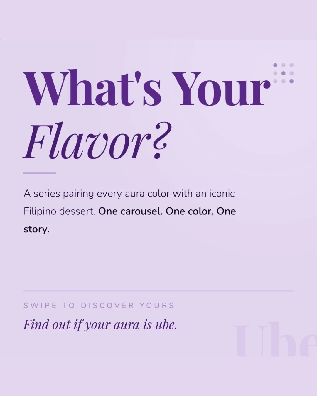 We save the most sacred for second to last. 

Post 7 of What&rsquo;s Your Flavor? This one is about ube, the violet aura, and what 11,000 years of staying power actually means.

One more after this. 🌈

#WhatIsYourFlavor #Ube #karmicsnapshot #aura #A