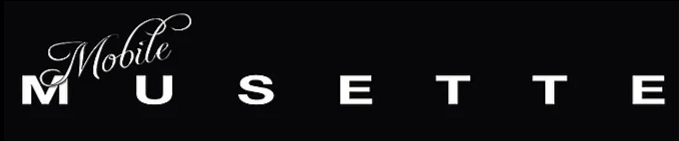 Black background with white text reading 'Mobile MUSSETTE' in a stylized font