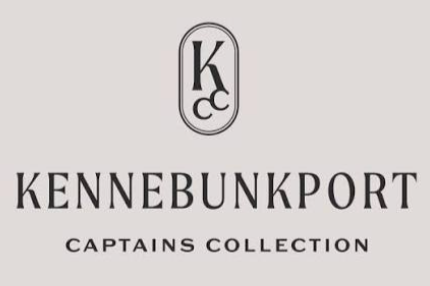 Black K with CC hanging off the right tail of the letter, Kennebunkport below in large capital letters, and Captains Collection on the third line