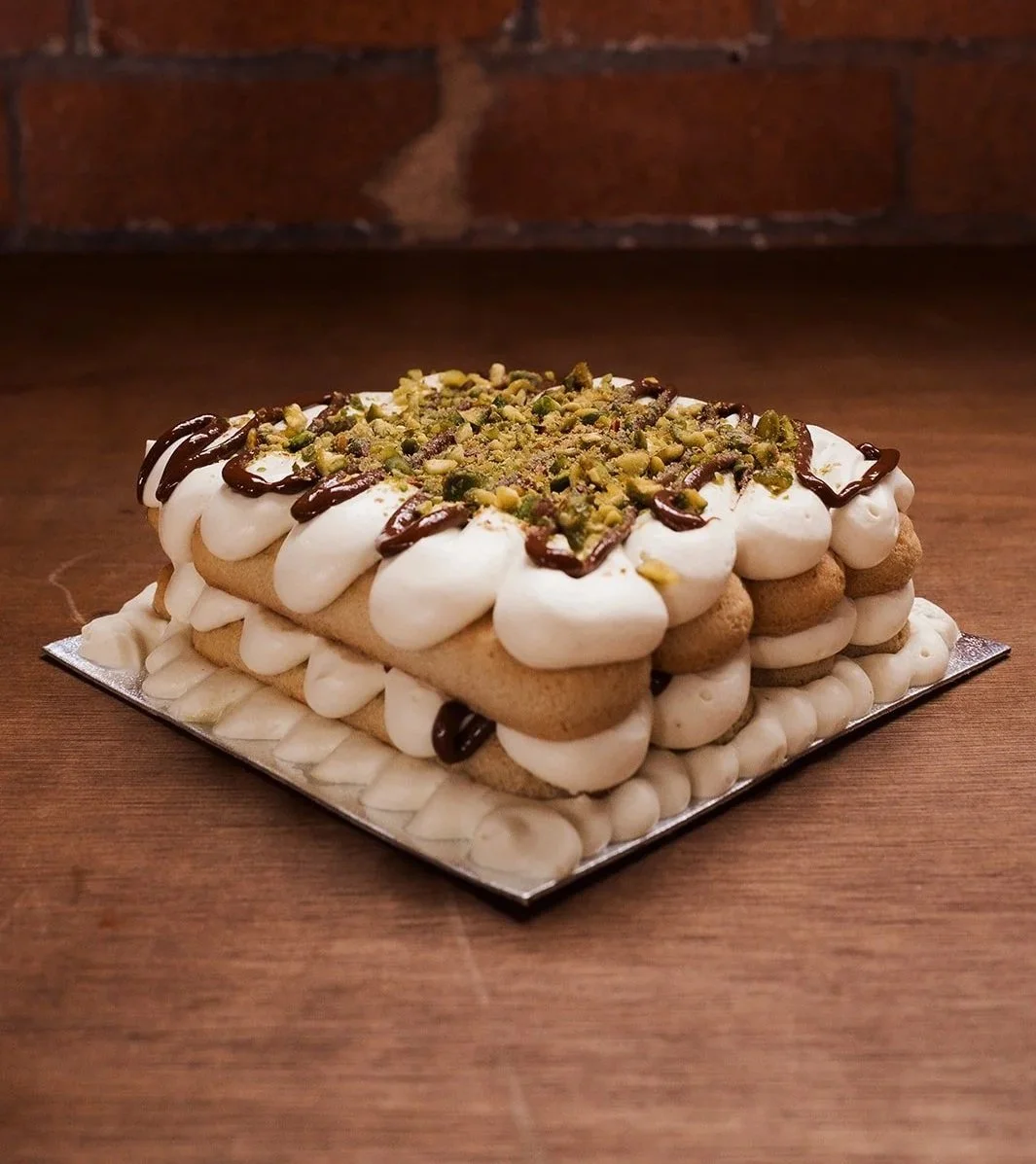 Pistacchio and Nutella tiramisù cake (V)