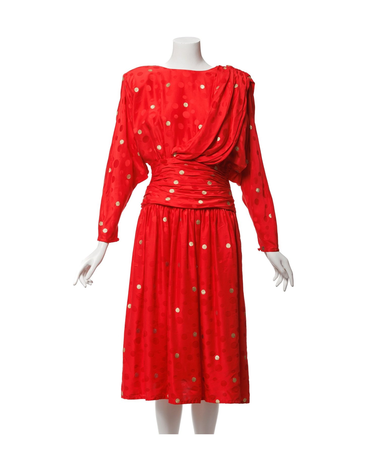 Francesca for Starington Gold-Flecked Silk Dress Size Studio