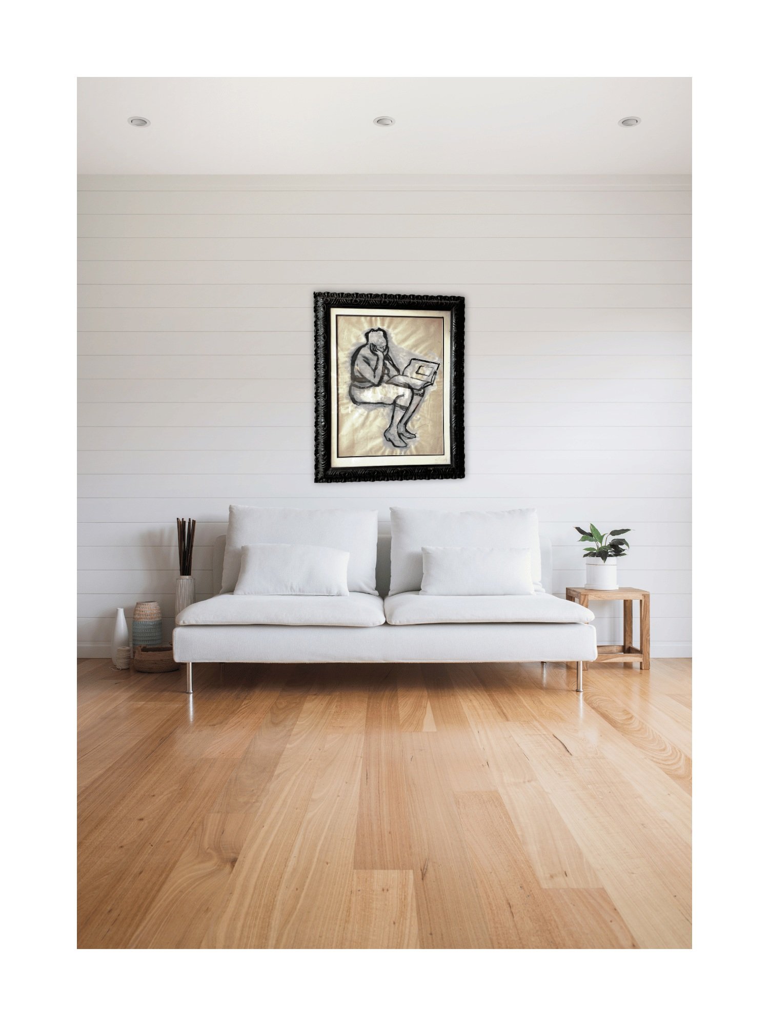 Marvin Wolberg’s 1950s gouache painting at Studio TMS Chicago portrays a serene moment of an African American woman reading. Framed and intimate, it’s a must-have for collectors of mid-century art.