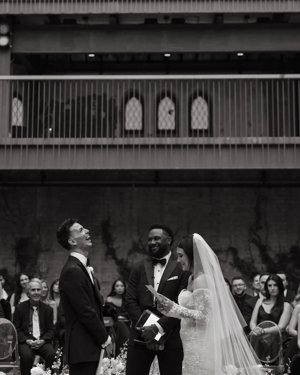 Ceremony seating doesn&rsquo;t have to mean straight rows. A circular layout places the couple at the center&mdash;creating something more intimate from the start.

Venue: @monroestreet_abbey 
Floral: @modernthistle 
Photo and video: @desertpineco 
R