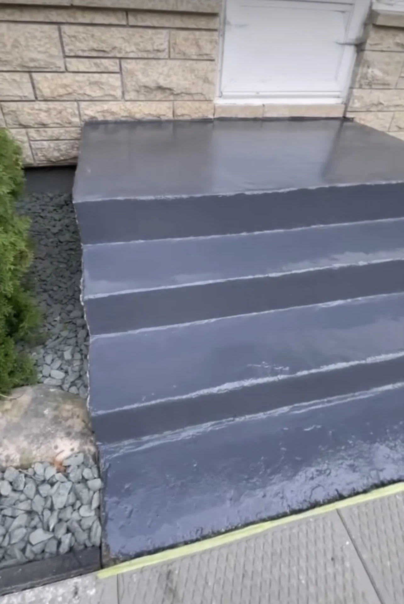 Solid Color Epoxy with Grip Additive with Polyaspartic Topcoat