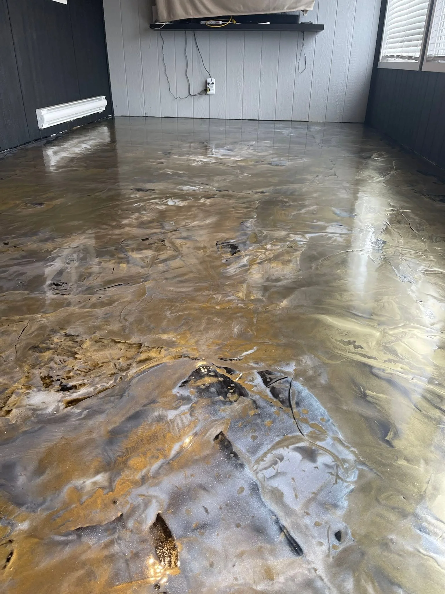 Gold and Silver with black base Metallic Epoxy 